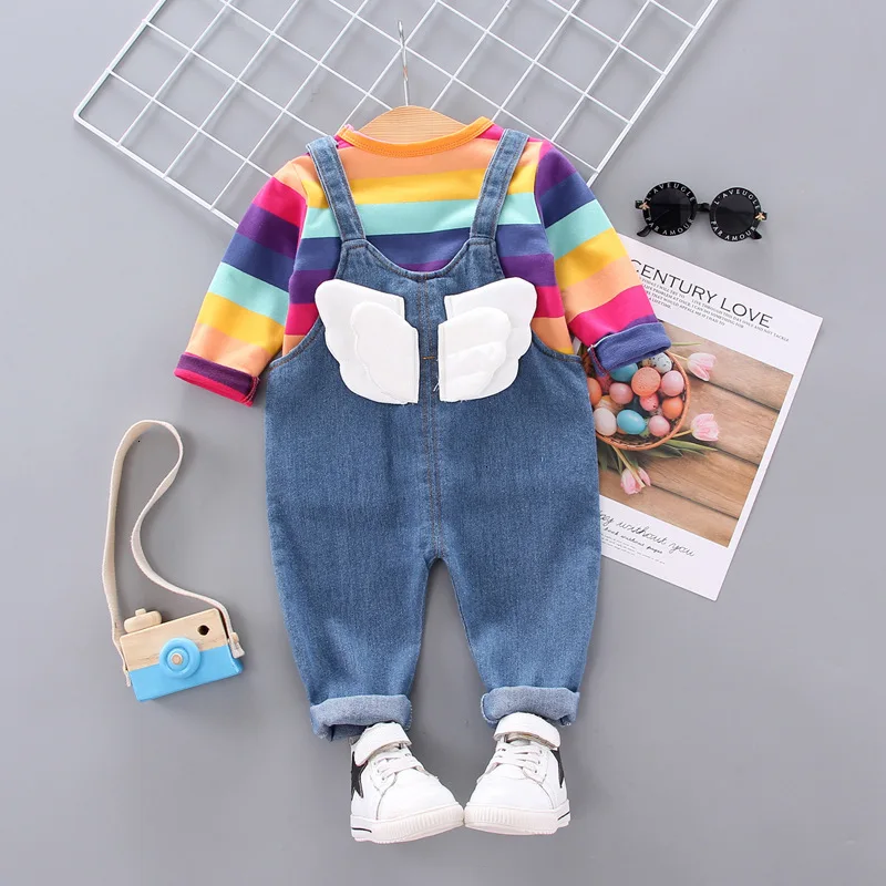 Весенне-осенний комплект детской одежды Новая повседневная хлопковая футболка в