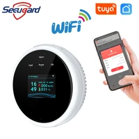 secugard tuyasmart wifi gas detector leakage sensor smart life led display natural gas alarm system compatible electronic valve