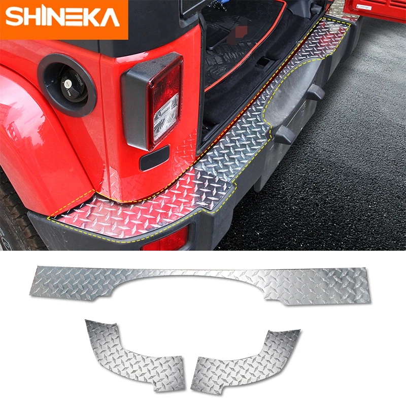 SHINEKA задняя защитная накладка для Jeep Wrangler JK 2007- Автомобильная задняя дверь порога защитная пластина для Jeep Wrangler JK