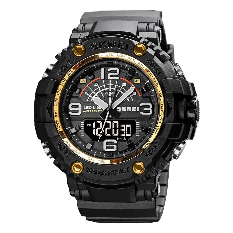 

2021 new fashion outdoor multi-function sports watch, double display luminous large dial, student waterproof electronic watch