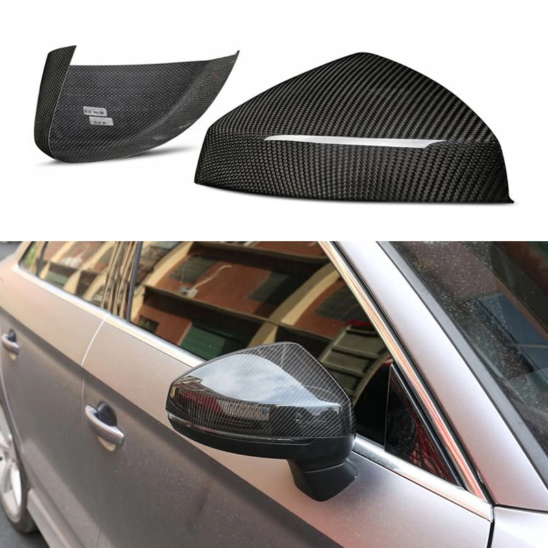 Для Audi RS3 A3 8V S3 Карбоновая крышка зеркала заднего вида с и без помощи при изменении полосы замены глянцевая черная 2014-2017 2018 2019.