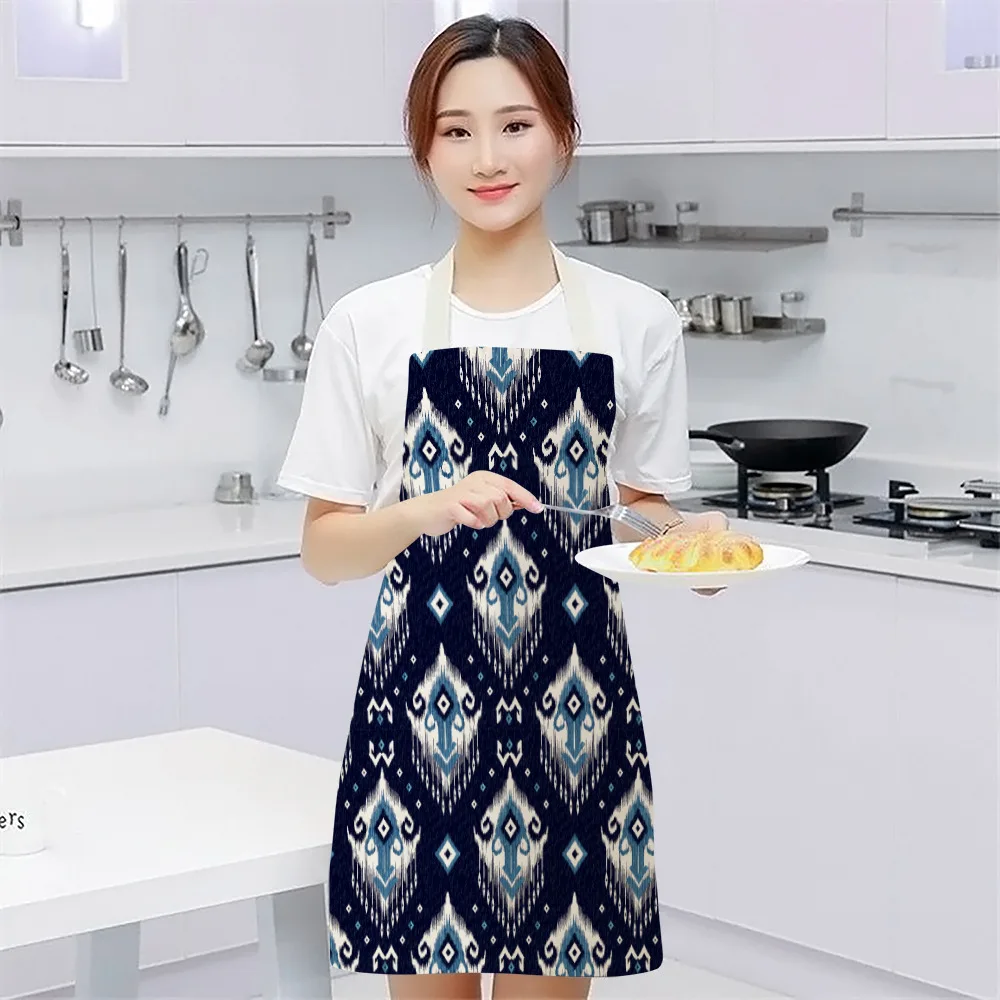 

Geometric Kitchen Aprons for Women Chefs Cotton Linen Bibs Household Cleaning Pinafore Home Baking Cooking Apron Tablier Cuisine