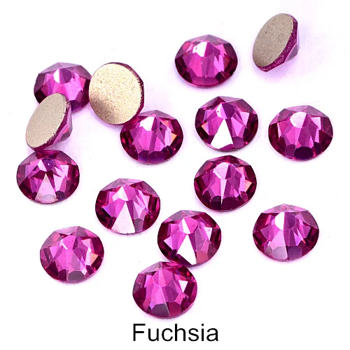 Fuchsia SS16 144 шт. 2088 Одежда высшего качества прозрачный арт для ногтей со стразами с 16 украшения для ногтей блестящее Стекло Стразы, не требующие горячего крепления H0913 - Цвет: Fuchsia
