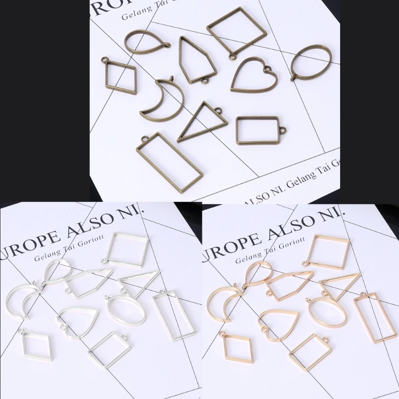 10 шт. в ассортименте геометрические полые прессованные подвески форме цветов