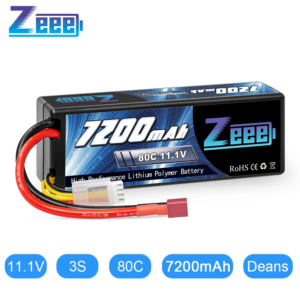 Zeee 11 1 V 7200mAh 80C Lipo батарея 3S Твердый корпус с разъемом Deans для радиоуправляемого