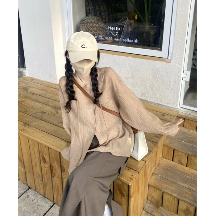 Женский костюм-рубашка-поло с длинным рукавом и высокой талией |