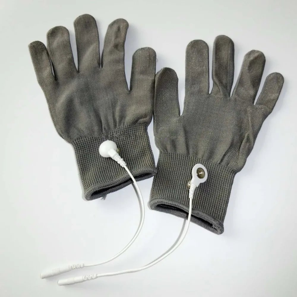 1 пара прочный Проводящий перчатки массажа физиотерапии Электротерапия