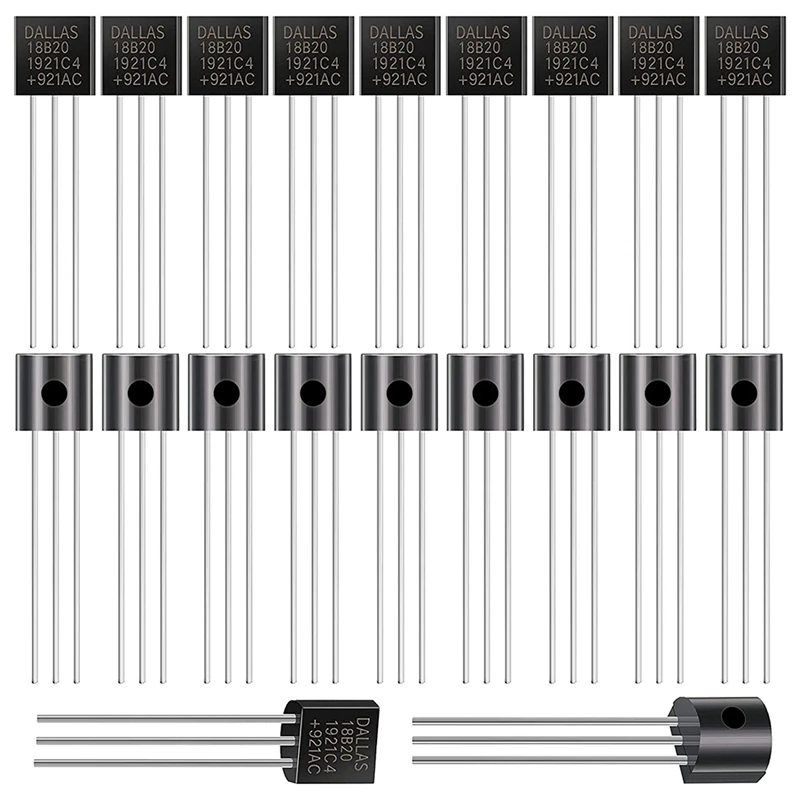 

20 Pieces DS18B20 Temperature Sensor 1-Wire Interface Technology with 3-Pin TO-92 Compatible for Arduino Raspberry Pi