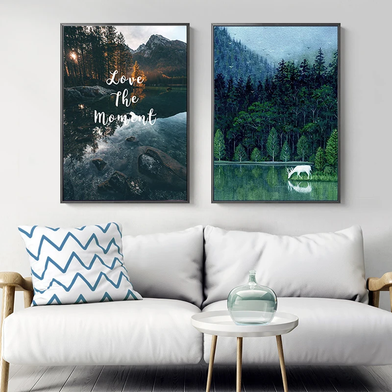 

Nordic Natural Scenery Landscape Life Quote Canvas Paintings Wall Art Posters Print Pictures for Living Room Home Decor