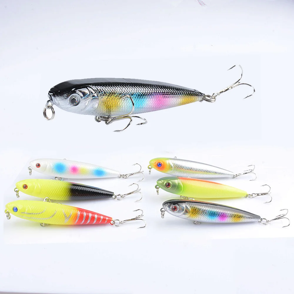 

1Pcs 8cm 8.6g Pencil Fishing Lure 6#hooks Top water Dogs Hard Lures Baits Wobbler Artificial Hard Bait Fishing Tackle Pesca
