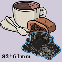 new metal cutting dies coffee beans and coffee for card diy scrapbooking stencil paper craft album template dies 8361mm