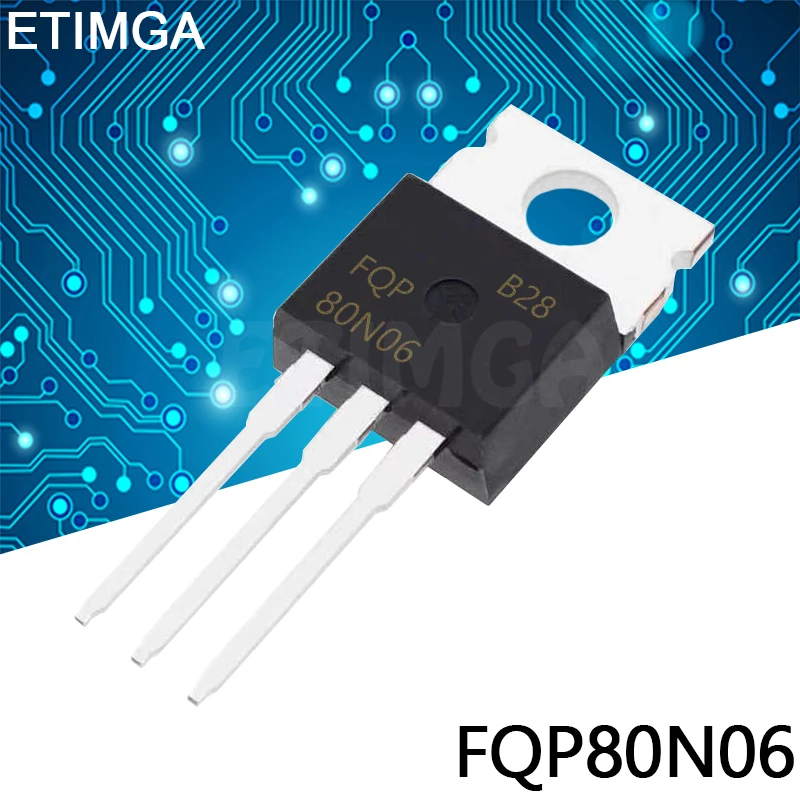 

10PCS/LOT FQP80N06 80N06 TO-220 Transistor 80A 60V