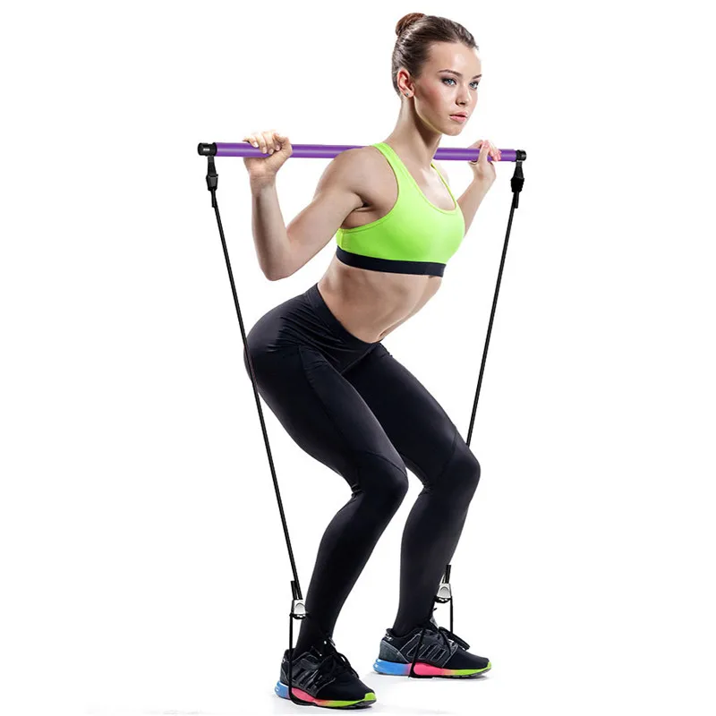Fitness Multi-functional Yoga Pull Rods Portable Gym Pilates Bar Resistance Band Trainer Stick Workout | Спорт и развлечения