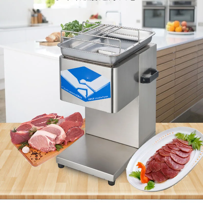 Настольный слайсер для свежего мяса пищевой промышленности режущий станок из