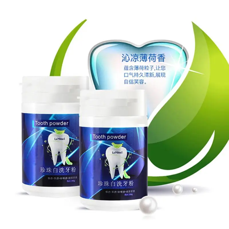 

50g Whitening Teeth Powder Tooth White Smoke Tea Coffee Spots Remover Pearl Paste Toothpaste Wash Oral Dental Tool