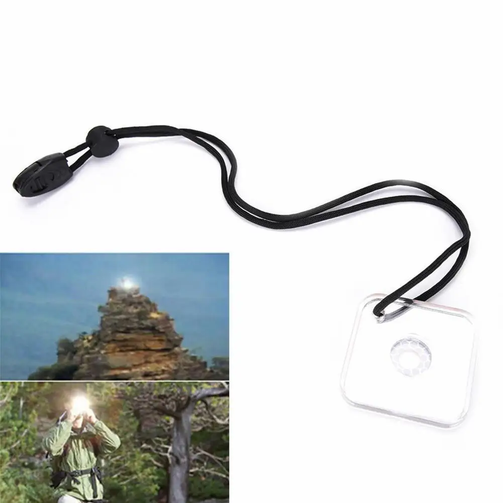 

1 Pcs Signal Mirror Reflective Signal Mirror Portable Hiking Survival Camping 57*57*7mm Emergency Available Outdoor Kit