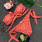 Новинка 2022, женский купальник, пикантный купальник бикини в горошек, Раздельный купальник, комплект из двух предметов