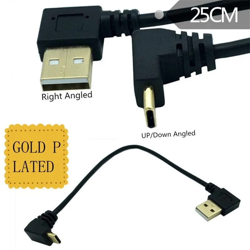 Позолоченный прямоугольный Кабель USB 2 0 Type-A (штекер)/USB 3 1 Type-C (штекер) 25 м