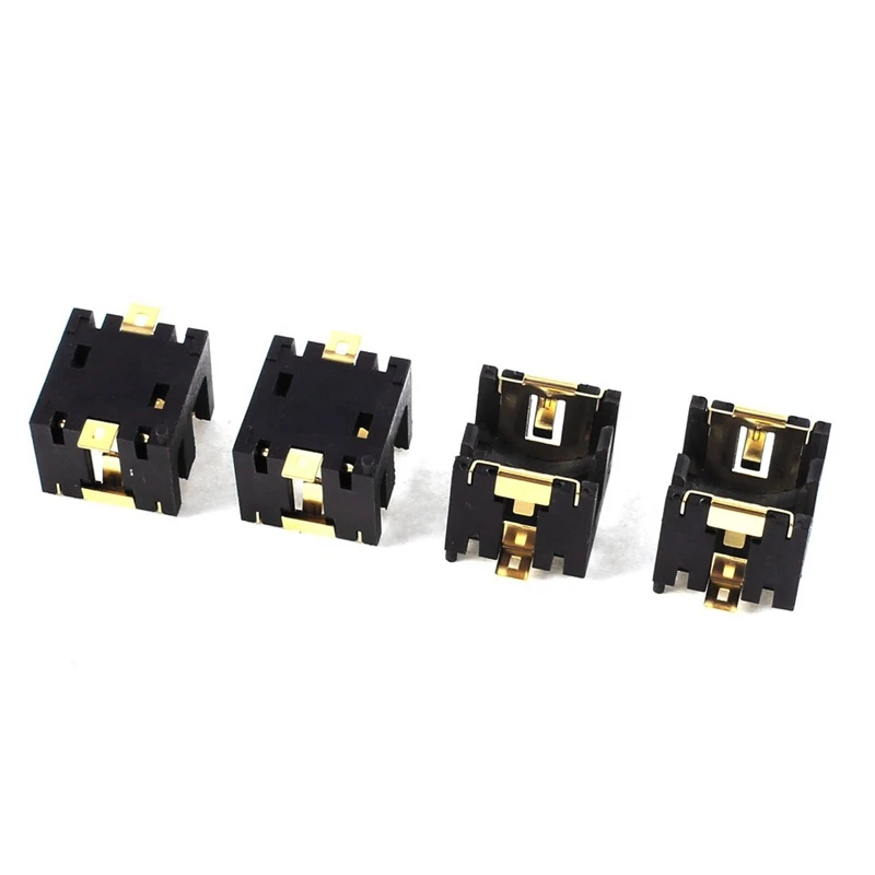 

HOT SALE 4 Pcs Black Plastic Button Coin Cell Battery Socket Holder For 2 X AG13/LR44