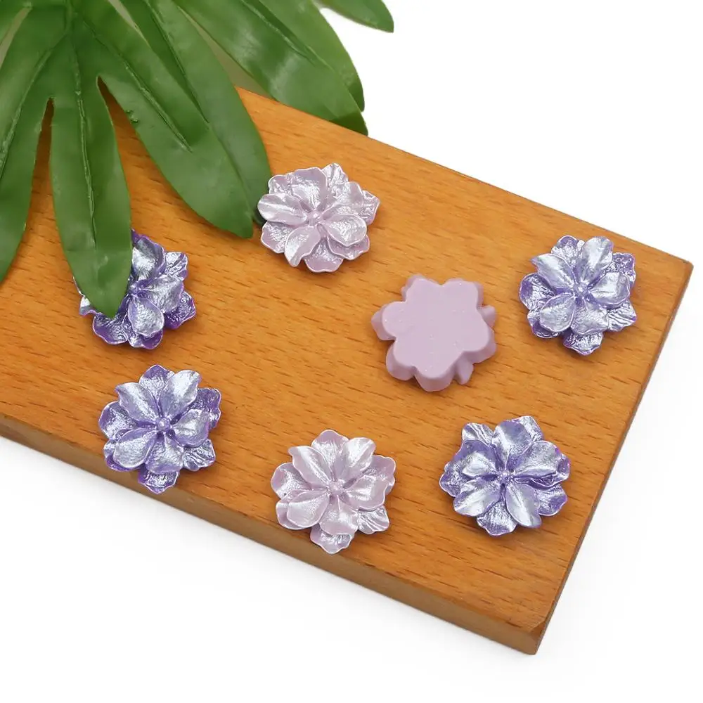 1 шт./пакет 25x25 мм фиолетовые маленькие маргаритки в форме лепестков из смолы