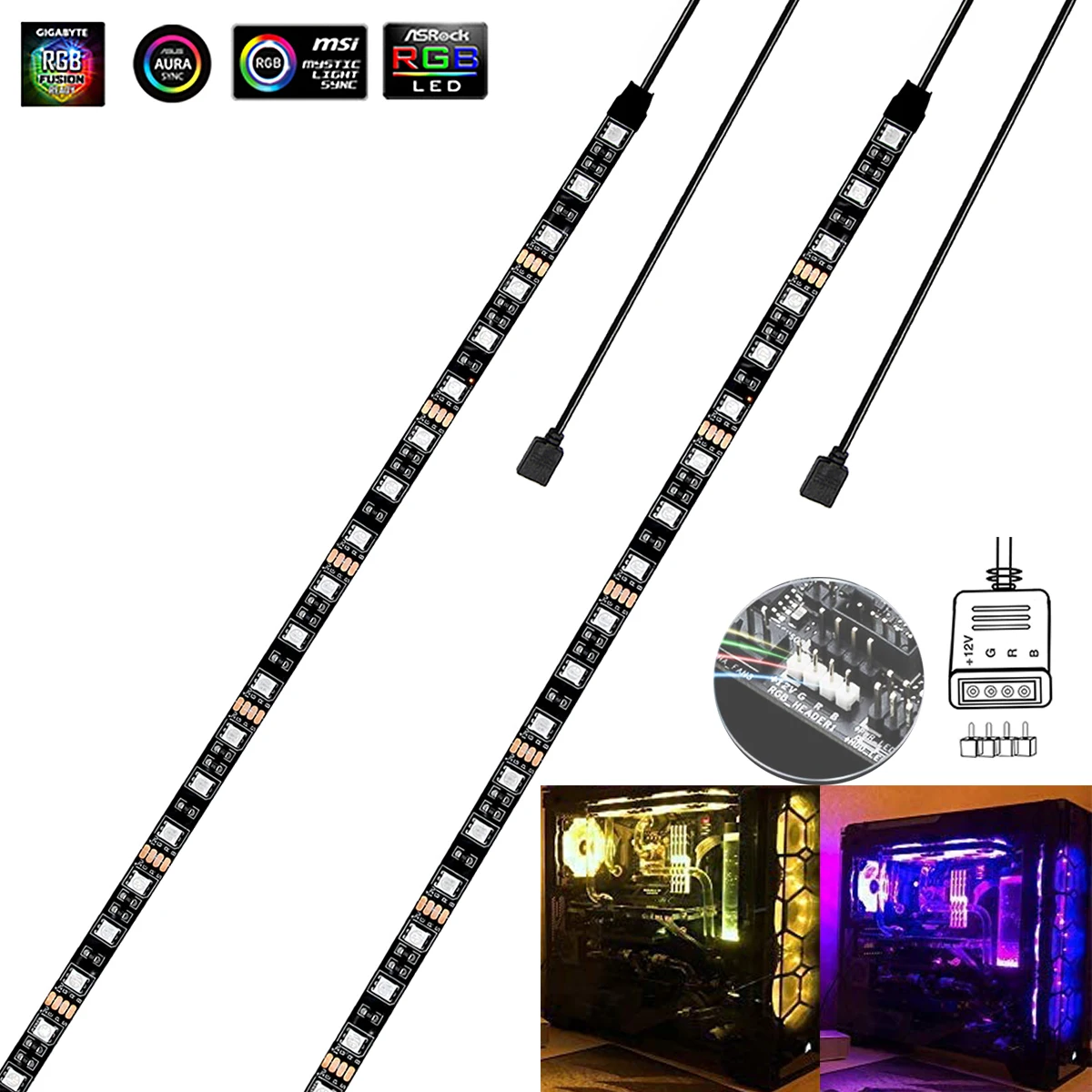 RGB-Лента светодиодная игровая для ПК 5050-0 3 м 4 контакта | Освещение