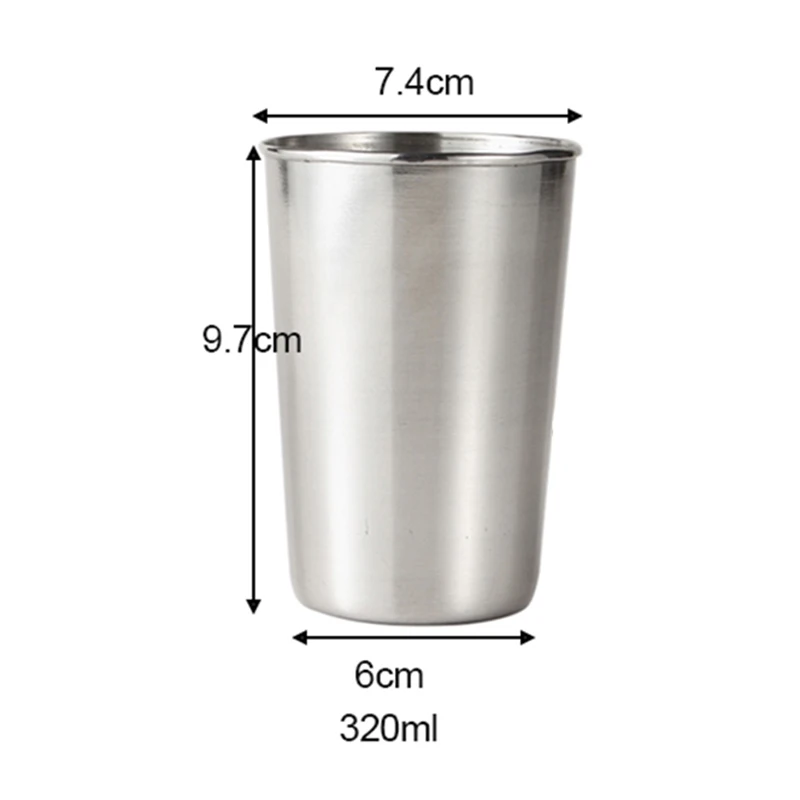 

1pcs Cup ​Stainless Steel 30/70/180/320ml Beer Milkshake Coffee Tea Travel Metal