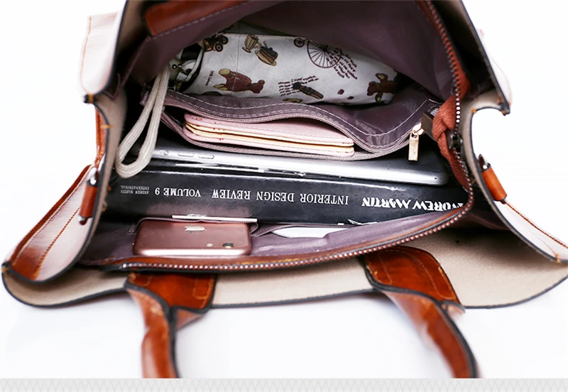 

Womens Handbags and Purses Composite Bag Totes Fashion Zipper Retro Noble Contracted Bolsa Feminina Personality Three Pieces