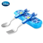 Детская посуда Disney, портативный набор из ложки и вилки из нержавеющей стали для обучения еде