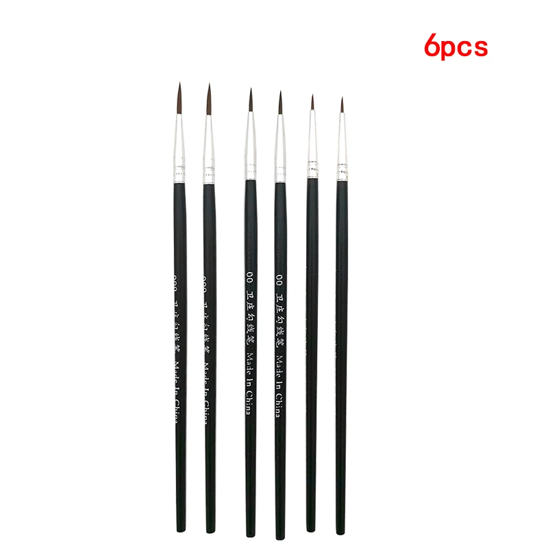 6 шт./компл. 3 цвета тонкая ручная Краски ed ручка нейлон рисунок художественная