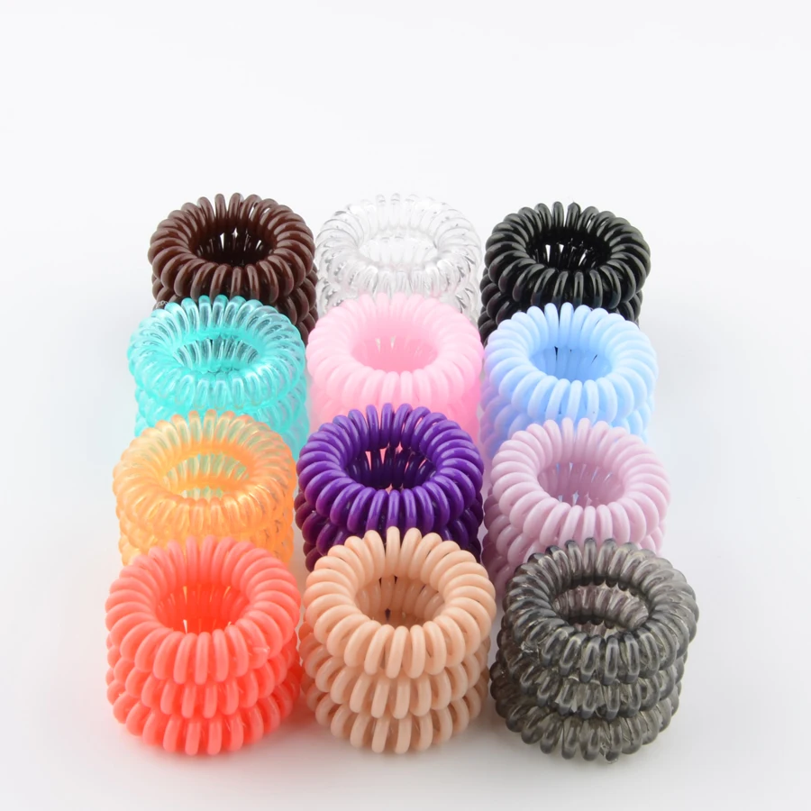 3boxes 3.5cm Fashion Cute Candy Color telephone line hair gum styling tools headwear Free shipping | Красота и здоровье