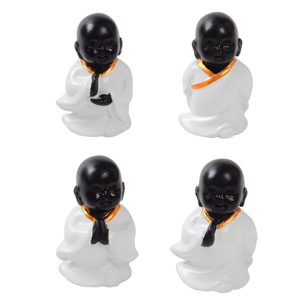 

Resin Little Monk Figurine Small Buddha Statue Home Desk Housewarming Gifts