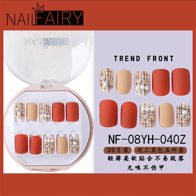 

Патчи для ногтей готовая продукция 30 штук съемных ногтей с фальшивыми ногтями съемные палочки Дизайн ногтей