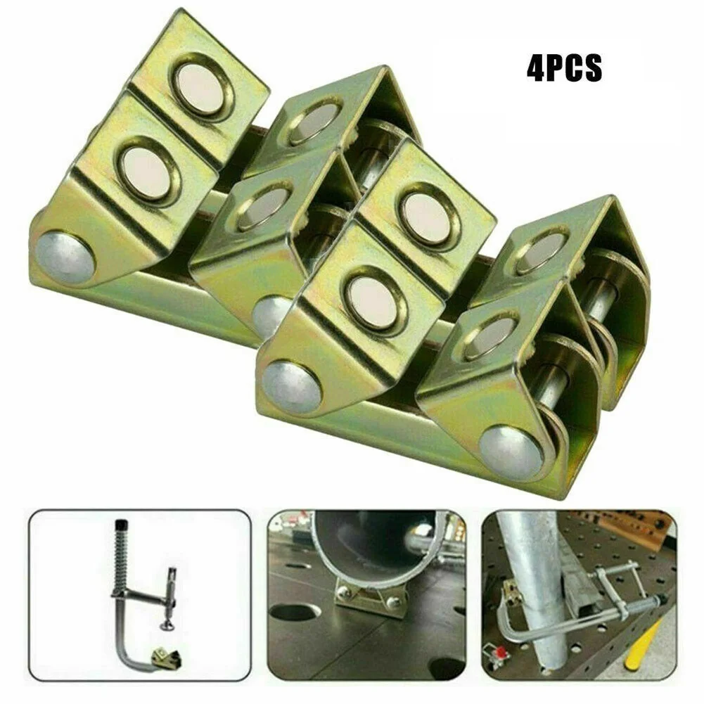 

Pad Welding Clamps Tool 51*22*30mm Stainless Steel Gold 4Pcs V Type Holder