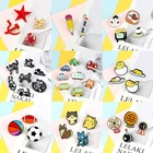 2  8 шт.компл. броши и булавки с мультяшным котом машинкой медведем каркасом в виде яиц эмалированные Значки для лацканов с животными милые украшения подарки