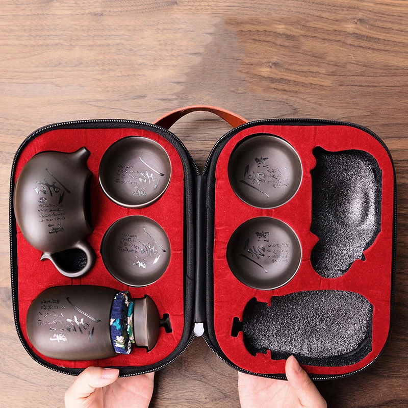 Кунг-фу чайный горшок набор красивый и легкий чайник китайский дорожный