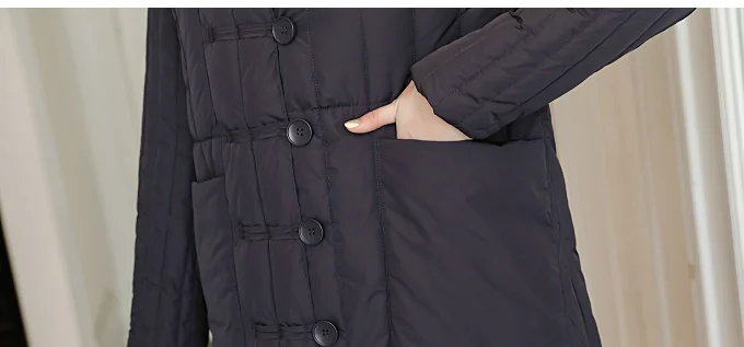 

Ethnic Style Down Padded Jacket Women's 2020 New Autumn Winter Cotton Coat Long Large Size Single-breasted Padded Overcoat L989