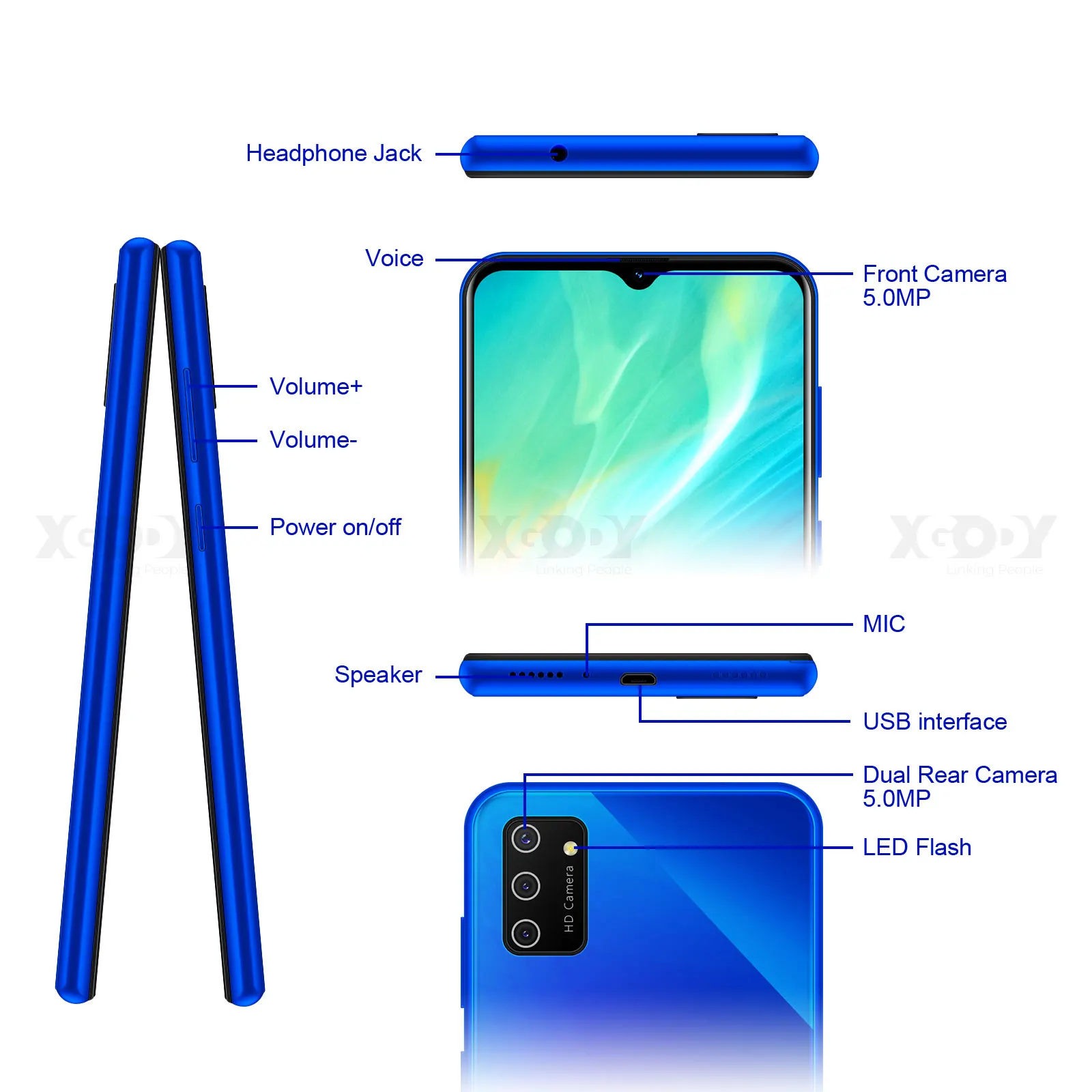 Смартфон XGODY S20 3G на android 9 0 1 + 4 Гб 5 Мп две SIM карты 6 дюйма 19:9|Смартфоны| |