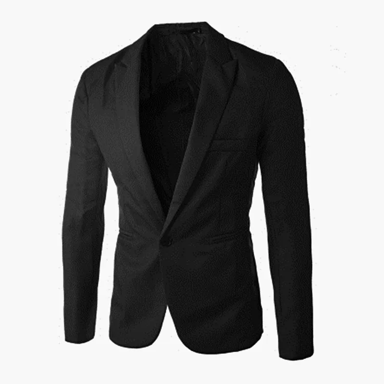 

Men's Suit Long Sleeve Solid Color Turn Down Collar One Button Jacket Coat Casual Slim Type Single-Breasted Tops