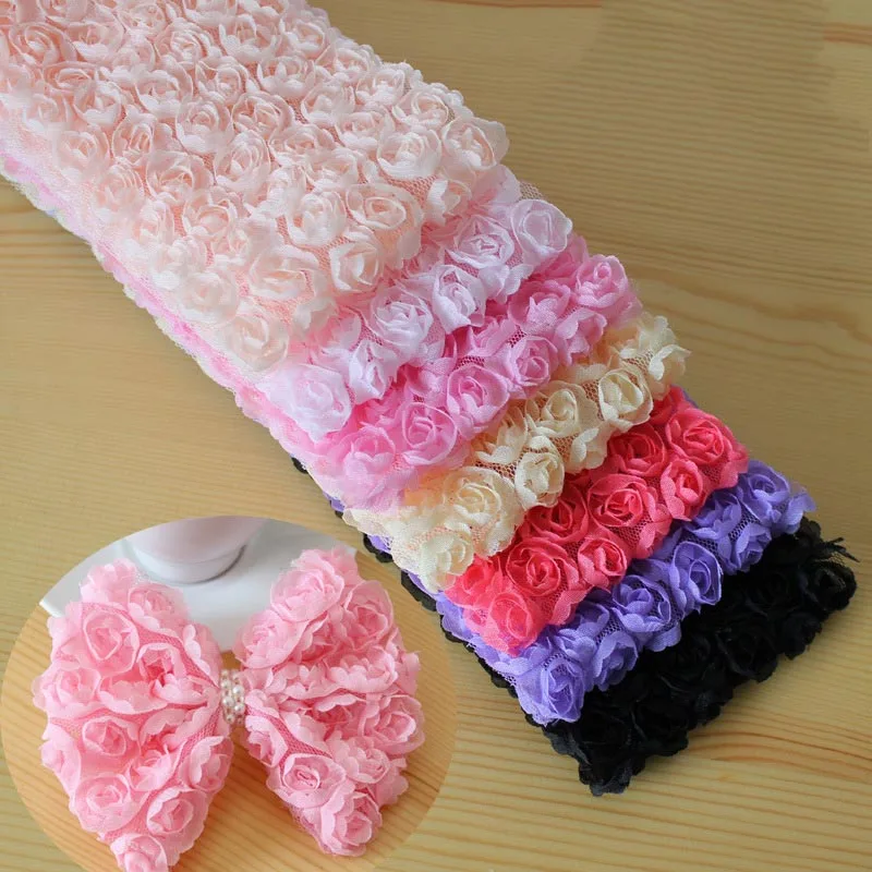 Шифоновая лента для волос 6 рядов 2/5 ярдов|Кружево| |