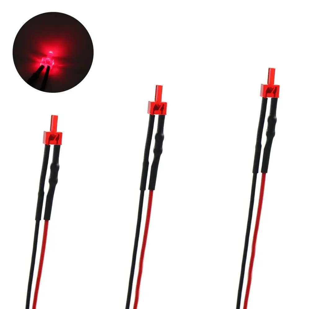 20 штук Предварительно проводной 2 мм с Красной светодиодной лампой светильник