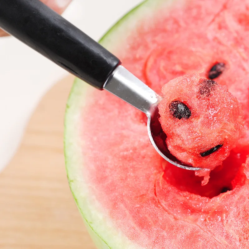 

Keuken Gadgets Tweekoppige Multifunctionele Rvs Watermeloen Graver Fruit Lepel Graven Bal Lepel Keuken Accessoires