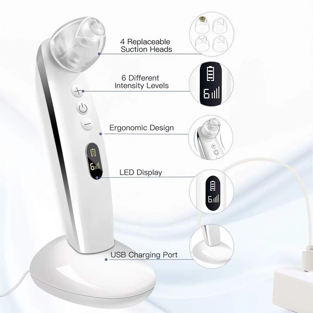 Вакуумный инструмент для удаления черных точек на лице с 4 головками|Устройство