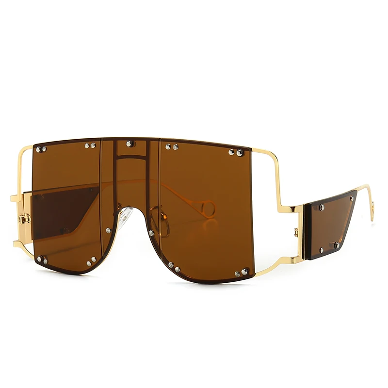 brown lens Модные квадратные солнцезащитные очки для женщин, новинка, большие розовые очки, роскошные дизайнерские солнцезащитные очки знаменитостей, ширина дужек, глобальная популярность - Цвет линз: brown lens