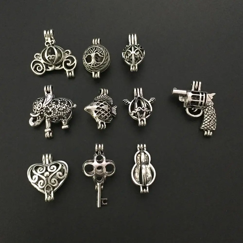 10 шт. Подвески античные серебряные маленькие смешанные бусины в форме
