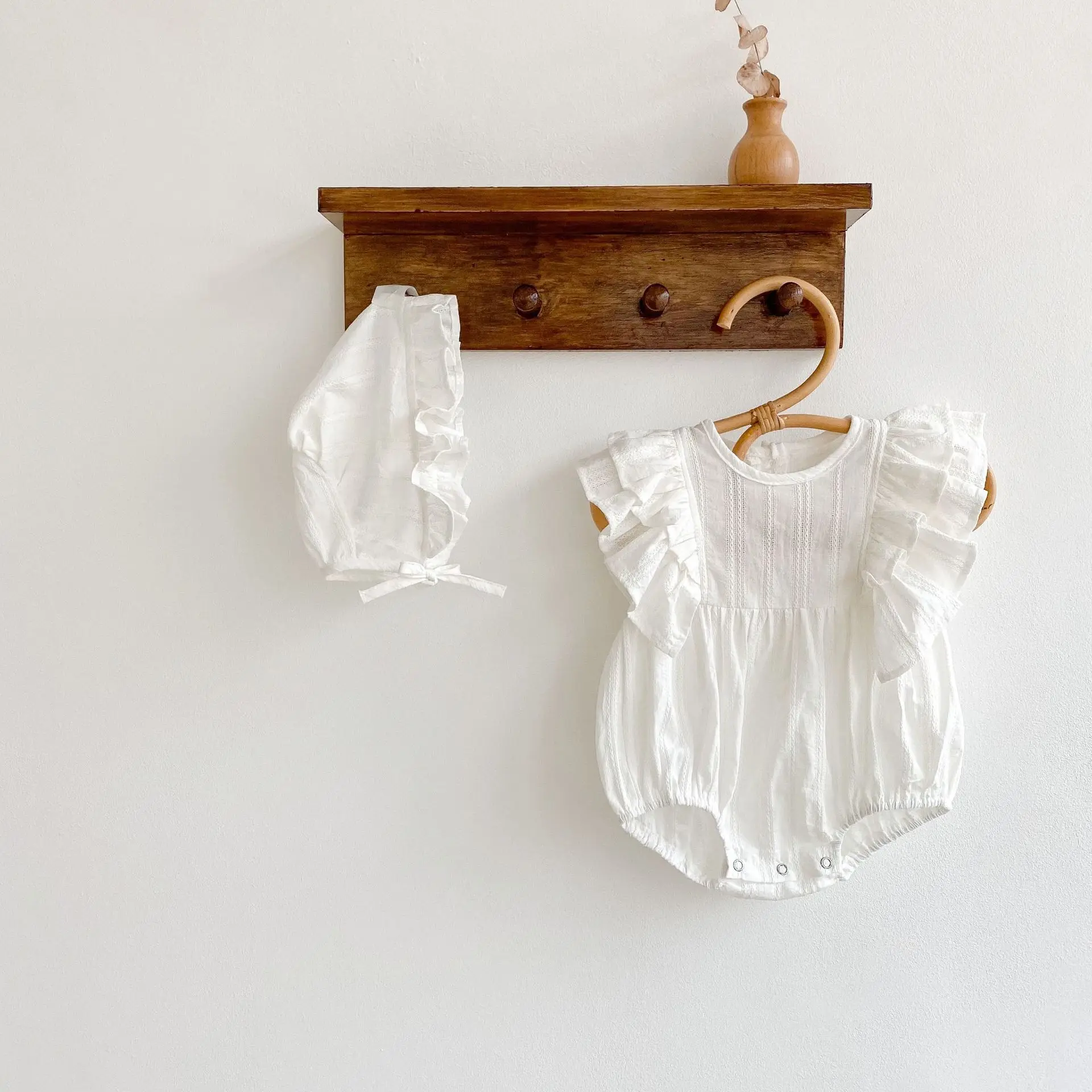 

Baby Bodysuit 100% Cotton Summer Newborn Girl Top Jumpsuit Sleeveless Toddler Infant Clothing Solid Playsuit Fashion Ruffle 2PCS