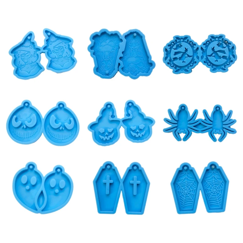 

Halloween Earrings Epoxy Resin Mold Ear Drop Dangle Pendant Silicone Mould DIY Crafts Jewelry Necklace Casting Tools