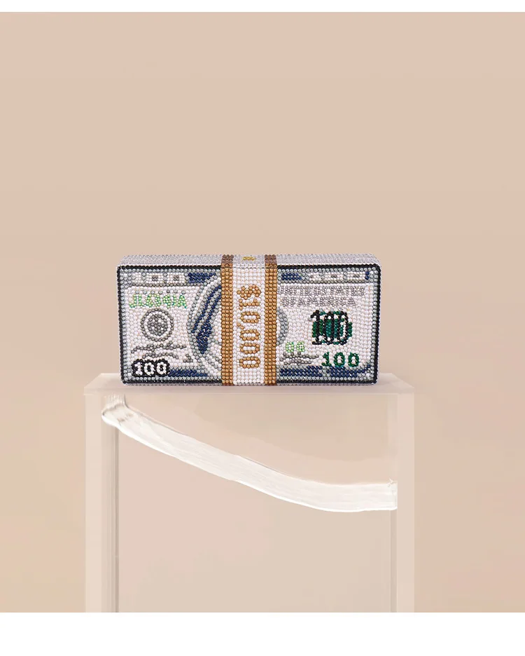 XIYUAN женская дизайнерская сумка для денег со стразами на $10000 долларов Женская