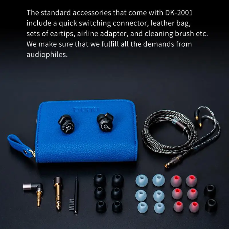 Гибридные драйверы DUNU DK 2001 In ear Headpho Hi Res (3BA + 1DD) наушники IEM с самофиксирующейся