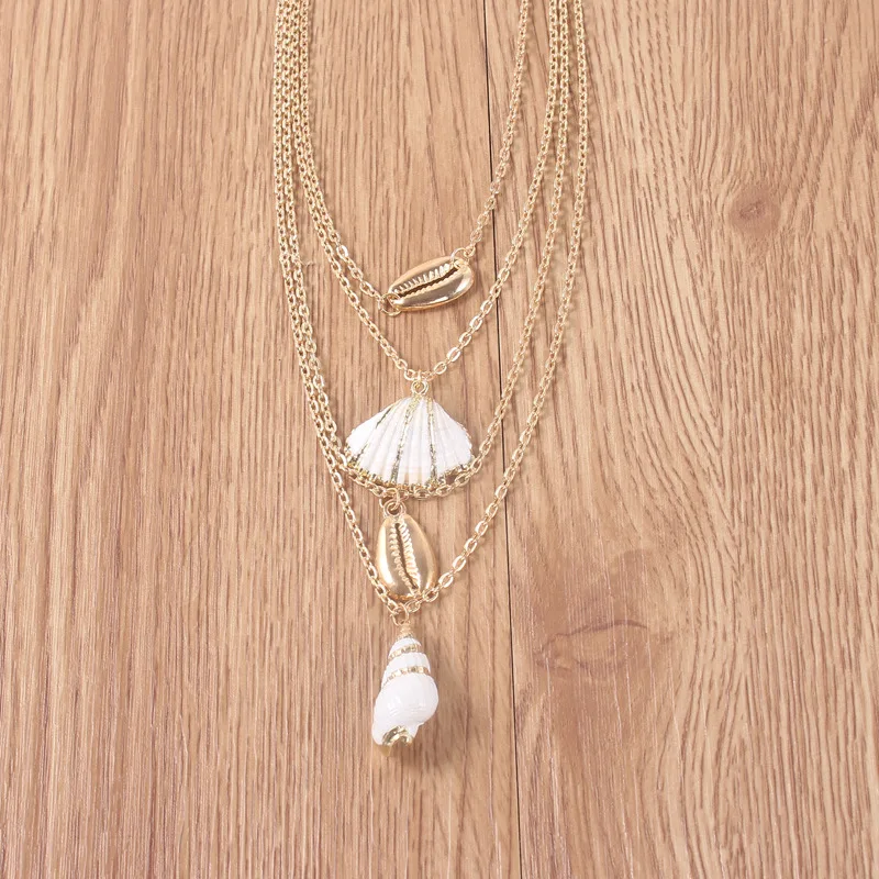 4 шт./компл. в этническом стиле Стиль женские ожерелья виде ракушки гребешок кулон
