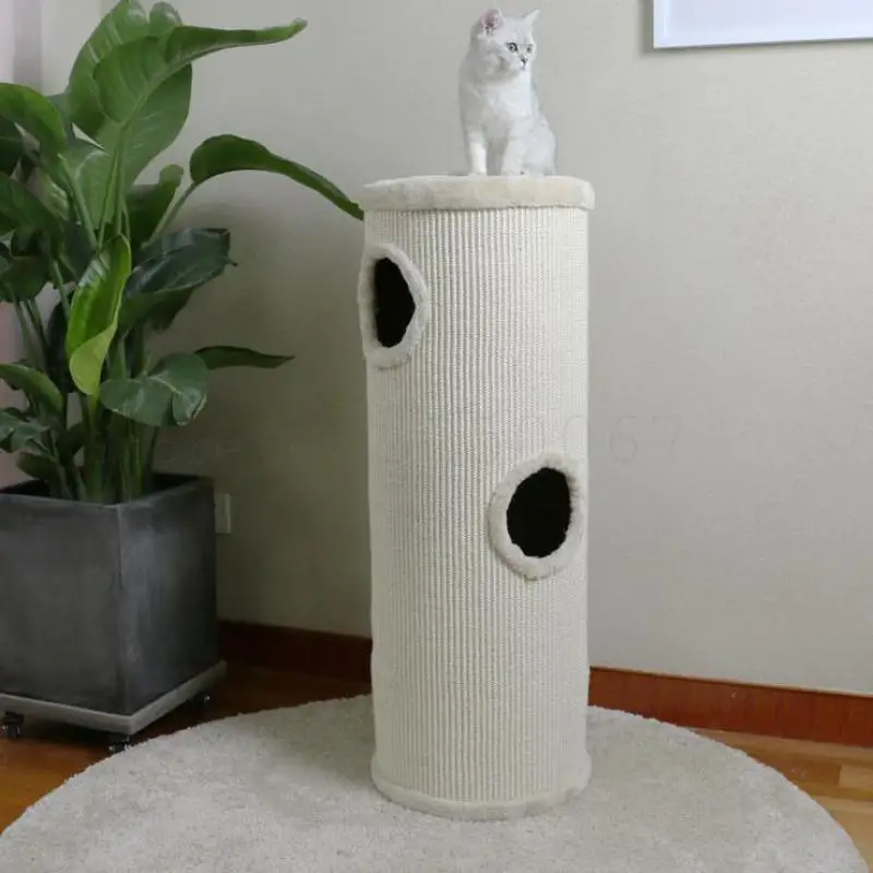 Сизалевая бочка сизалевая рама для кошек Многоэтажный цилиндрический домик на